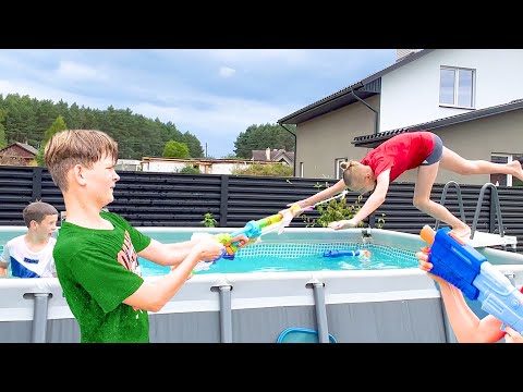 Видео: НОВАЯ ВОДНАЯ НЕРФ БИТВА. НЕРФ БРОС ШОУ