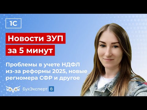 Видео: Новости в ЗУП за 5 минут от 08.11.2024  – проблемы с НДФЛ из-за реформы 2025, новые регномера СФР