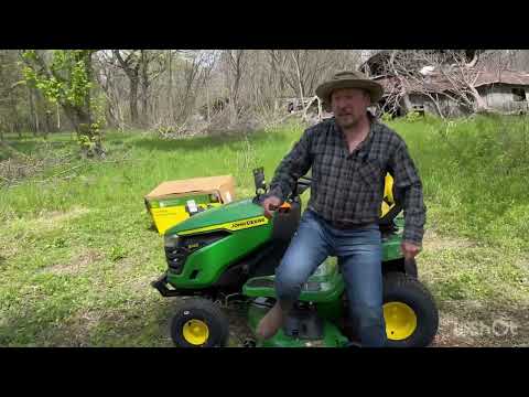 Видео: Газонокосилка John Deere с травосборником за 3800$￼