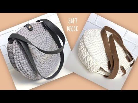 Видео: Самый простой способов связать круглую сумку крючком | Soft Decor - Татьяна Чакур