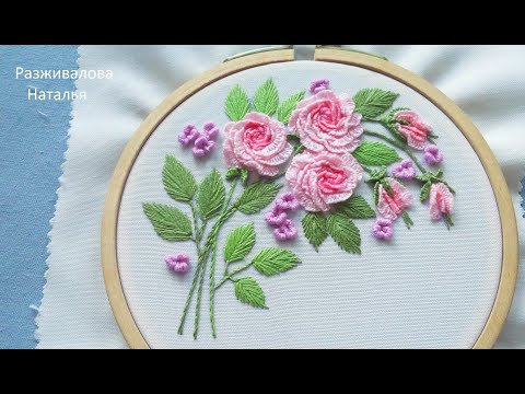 Видео: МК. Нежная веточка с розами. Часть 1. Роза. A delicate twig with roses. Part 1. Rose. Step by step.