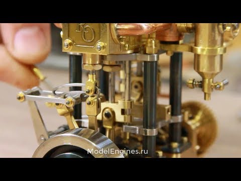 Видео: Модель парового двигателя в действии.