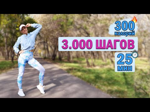 Видео: КАРДИО тренировка 3000 ШАГОВ. Сжечь 300 калорий за 25 МИН | Физкультурница