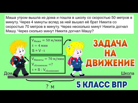Видео: Задача на движение / 5 класс / ВПР по математике / Задание 5