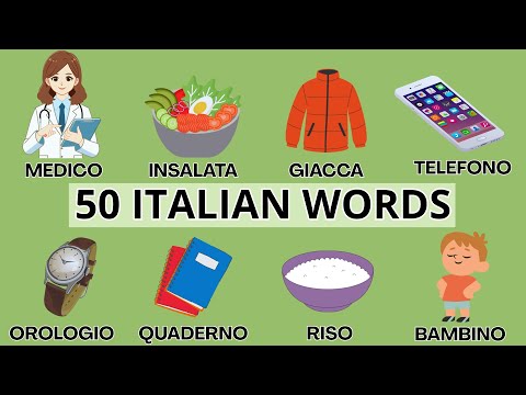 Видео: 50 самых важных итальянских слов для начинающих | Словарный запас A1-A2 | С картинками и тестом