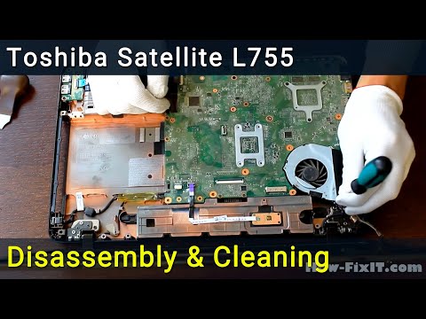 Видео: Toshiba Satellite L755, L750  Разборка, чистка вентилятора от пыли и замена термопасты