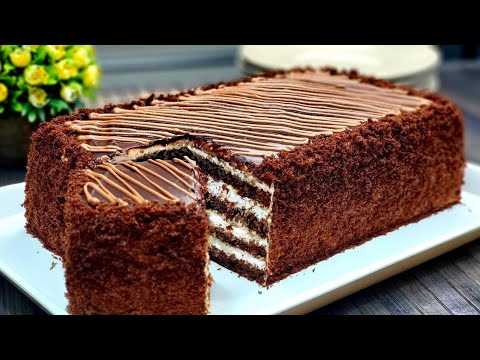 Видео: Шоколадный Медовик! Без раскатки коржей, за 15 минут!🍯Вкусный, простой рецепт! Медовый торт!