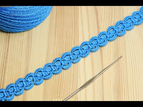 Видео: Ленточное кружево с пышными столбиками - вязание крючком How to Crochet for Beginners
