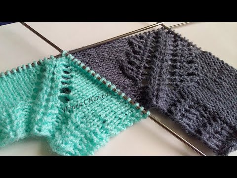 Видео: Идея для вязания ажурной регланной линии "Экспромт" спицами сверху от планки