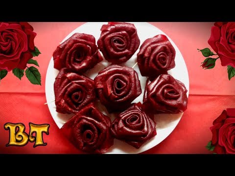 Видео: Как сделать розы из фруктовой пастилы