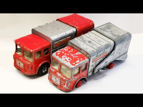 Видео: Реконструкция мусоровоза Matchbox № К-7. Обычная и сверхбыстрая версия. Литая модель.