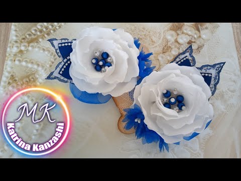 Видео: Зажимы для волос,сочитаем материалы ,канзаши МК/ Grampos para cabelo, nós combinamos materiais,МК.