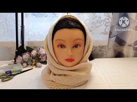 Видео: Косынка с декоративным краем/связана спицами...