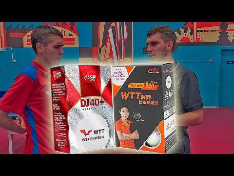 Видео: Какие выбрать мячи для настольного тенниса? Double Fish 3 WTT V40+ или DHS 3 DJ40+ WTT