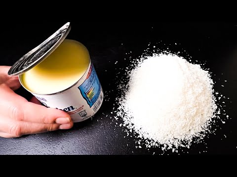 Видео: Смешайте сгущенку с кокосом! Всего 2 ингредиента! Вкуснейшее печенье всего за 5 минут!