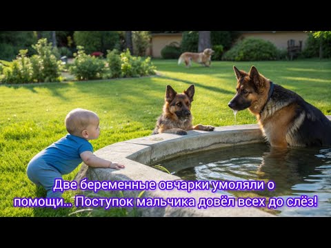 Видео: Две беременные овчарки умоляли о помощи… Поступок мальчика довёл всех до слёз!
