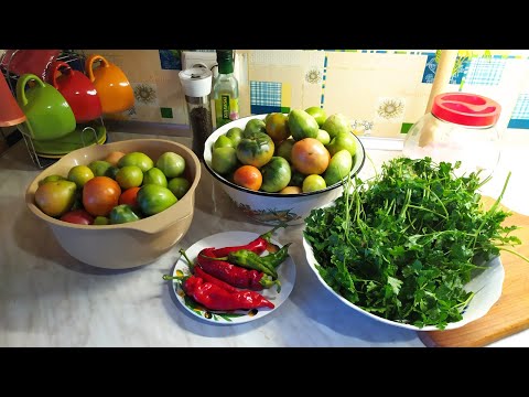 Видео: Маринованные зеленые помидоры! ВКУСНОТИЩА🍅👌