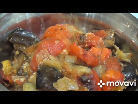 Видео: Соте из баклажан, острое. Eggplant sauté, spicy. Auberginensauté, scharf.