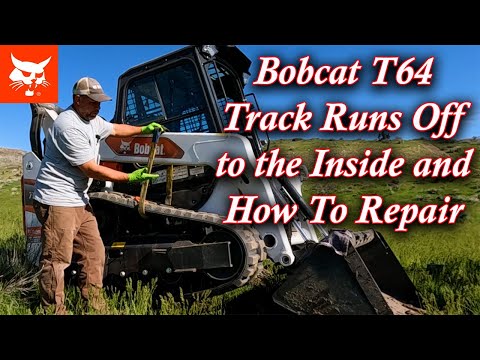 Видео: Гусеница Bobcat T64 спускается внутрь, как установить ее с минимальным набором инструментов.