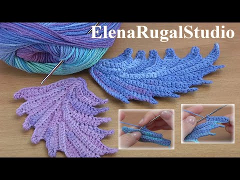 Видео: Презентация Урока вязания крючком изогнутого листика 44