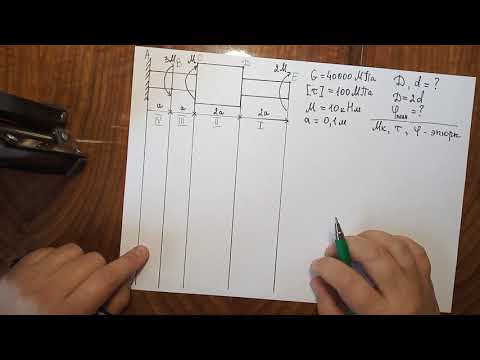 Видео: Подробное объяснение решения задачи на кручение статически определимого бруса