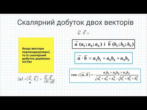 Видео: 10 клас. Скалярний добуток векторів