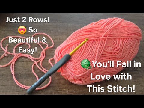 Видео: Ого! Всего 2 ряда 😍 Самый красивый и простой узор для вязания крючком, который вы когда-либо видели!
