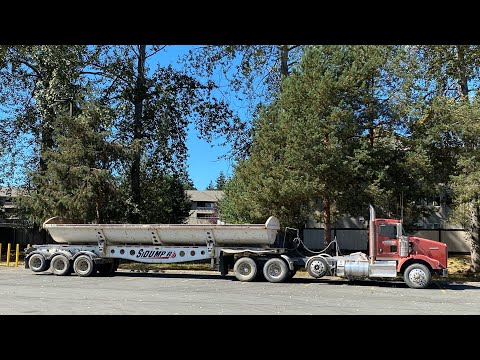 Видео: Работа на самосвале в США Kenworth T800 dump trucking side dump