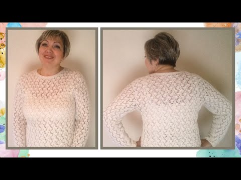 Видео: Очаровательно нежная кофточка спицами.Узор спицами Ажурные листья.