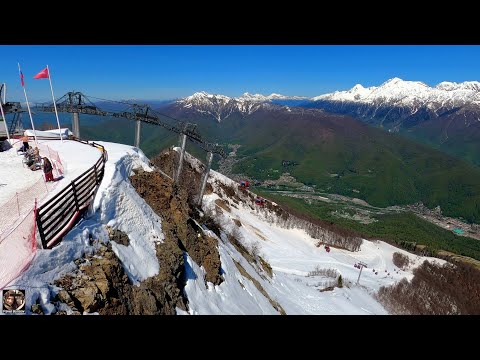 Видео: Курорт Красная Поляна 540 (Эсто Садок) - Вершина 2200 на подъемниках. 05-2023 #сочи #краснаяполяна