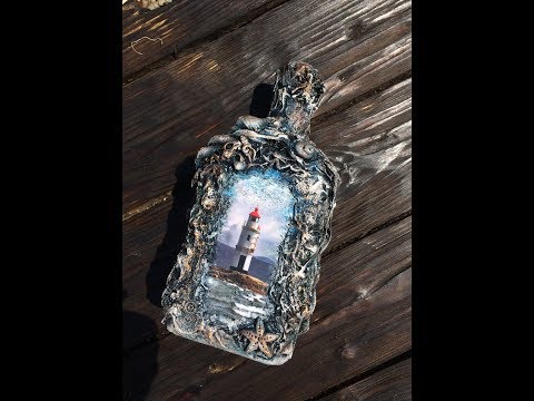 Видео: Декорирование бутылки.  Bottle decoration.