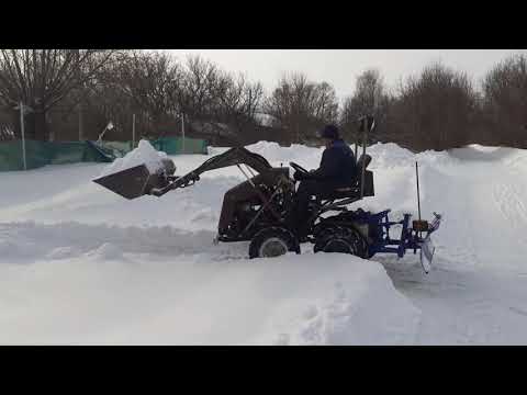 Видео: кун в работе .мини трактор переломка 4×4 .15  лс .