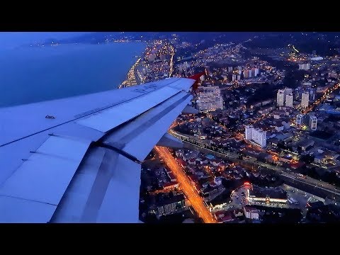 Видео: Вечерний взлет из Сочи A320 Red Wings