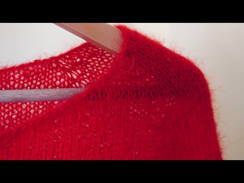 Видео: КАК ИЗЯЩНО ЗАКРЫТЬ МОХЕР. "Аmapola" ДЖЕМПЕР СПИЦАМИ из КИД МОХЕРА