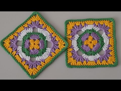 Видео: Идеально подходит для новичков в вязании крючком I Простой дизайн квадрата крючком