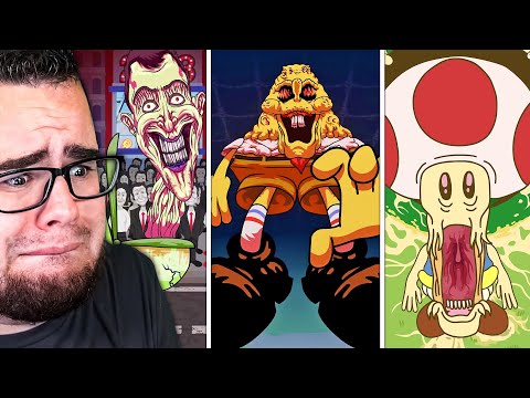 Видео: БЕЗУМНЫЕ ВИДЕО С ГУБКОЙ БОБОМ И МАРИО, НО ЧТО-ТО НЕ ТАК! (Проклятие)