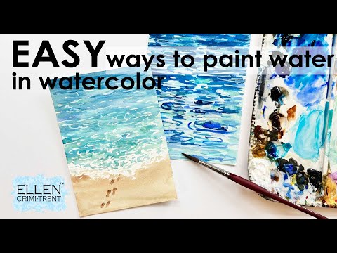 Видео: ПРОСТЫЕ способы нарисовать океан акварелью