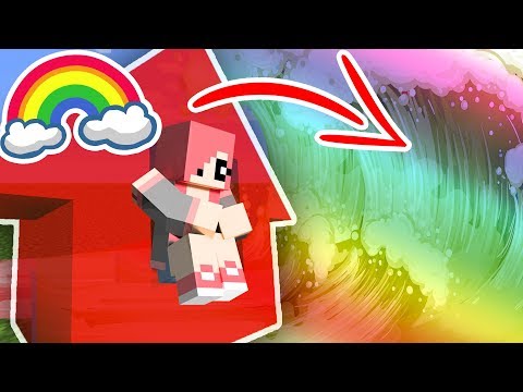 Видео: ЦУНАМИ ИЗ РАДУГИ ПРОТИВ ДОМА ИЗ ЖЕЛЕ В МАЙНКРАФТ