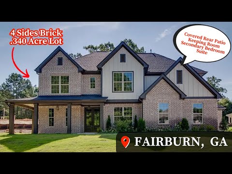 Видео: Жизнь в Фэрберне, Джорджия | Новое строительство | Обзор дома | Обзор больших домов | Новые дома ...