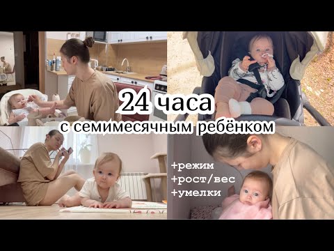 Видео: 24 ЧАСА С СЕМИМЕСЯЧНЫМ РЕБЁНКОМ :) Режим. Рост/вес. Умелки.