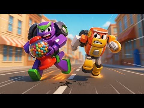 Видео: 🤖 C&y пропал! 🍬 Робофьюз против Гигантского Робота | Спасательные автомобили для детей