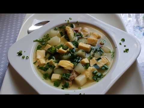 Видео: Летний спаржевый супчик Яичный стожок  Eierstich12.06.18.