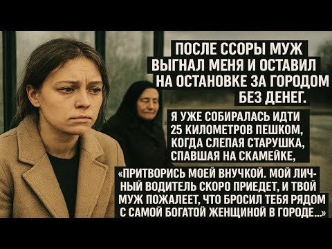 Видео: Муж выгнал меня и оставил на остановке. Вдруг слепая старушка прошептала: Притворись моей внучкой...