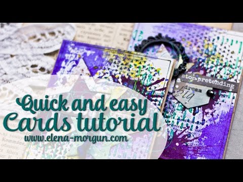 Видео: ColourArte mini cards/Скрапбукинг. Быстрые микс-медийные открытки