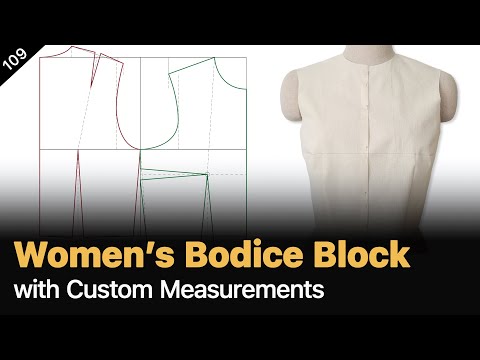 Видео: Чертеж блока лифа для женщин [Учебник по созданию выкройки]