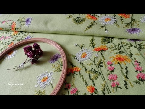 Видео: 116.Скатерть Vervaco готова.Что с рисунком? Печатный крест,стежки.