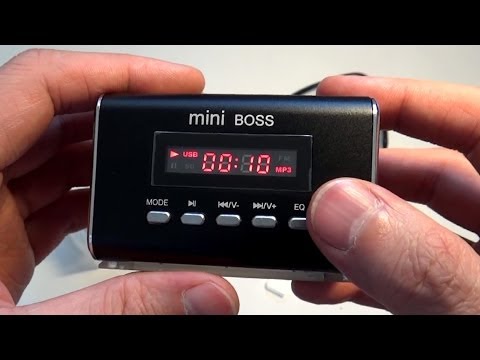 Видео: Мини колонка Mini Boss с mp3 плеером и FM радио