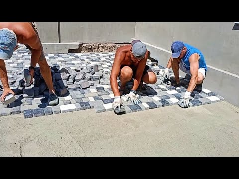 Видео: Укладка тротуарной плитки старый город