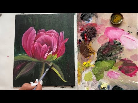 Видео: Рисуем розовый пион!