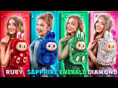 Видео: Девушка Рубин vs Сапфир vs Изумруд vs Бриллиант! Бедная vs Богатая vs Гига Богатая vs Ультра Богатая